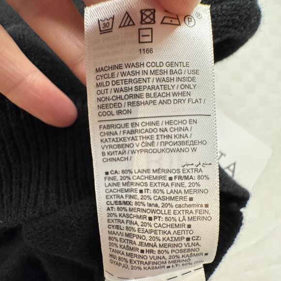 NWT! Athleta Alpine Crewneck Cashmere Wool Sweater in Black - Picture 8 of 11